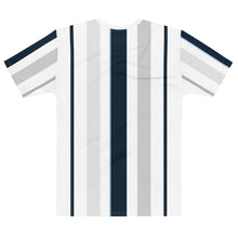 Load image into Gallery viewer, Navy Stripe Script T-shirt
